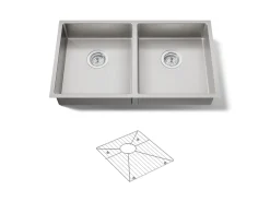 32" undermount double-bowl kitchen sink