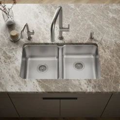 31-1/2" undermount double-bowl kitchen sink