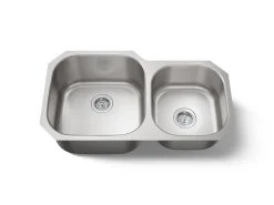 35-1/4 undermount double-bowl kitchen sink