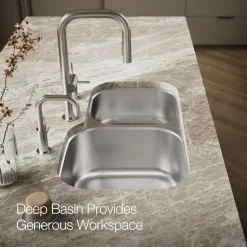 35-1/4 undermount double-bowl kitchen sink