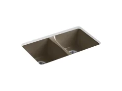 33" undermount double-bowl kitchen sink