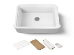 35-1/2" undermount single-bowl farmhouse workstation kitchen sink