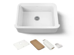 32-1/2" undermount single-bowl farmhouse workstation kitchen sink
