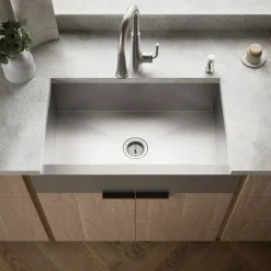 34" undermount single-bowl farmhouse kitchen sink