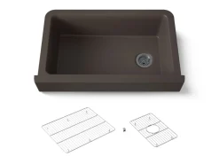 Undermount single-bowl farmhouse kitchen sink