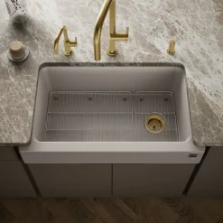 Undermount single-bowl farmhouse kitchen sink