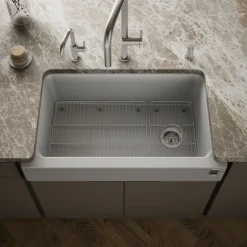 Undermount single-bowl farmhouse kitchen sink