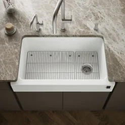 Undermount single-bowl farmhouse kitchen sink