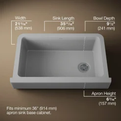 Undermount single-bowl farmhouse kitchen sink