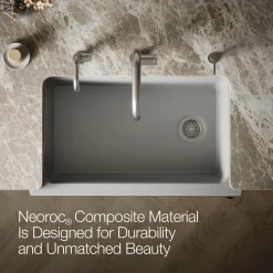 Undermount single-bowl farmhouse kitchen sink