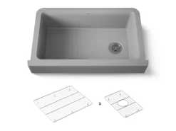 Undermount single-bowl farmhouse kitchen sink