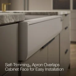 Undermount single-bowl farmhouse kitchen sink