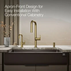 Undermount single-bowl farmhouse kitchen sink