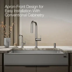 Undermount single-bowl farmhouse kitchen sink