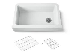 Undermount single-bowl farmhouse kitchen sink