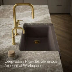 Undermount single-bowl farmhouse kitchen sink