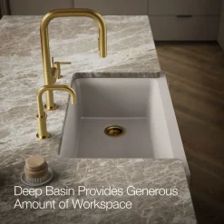 Undermount single-bowl farmhouse kitchen sink