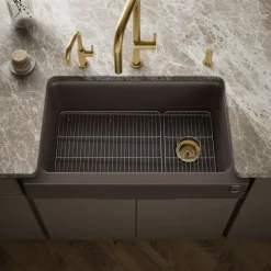 Undermount single-bowl farmhouse kitchen sink