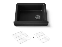 29-3/4" undermount single-bowl farmhouse kitchen sink with short apron
