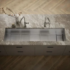 69-3/4" undermount single-bowl kitchen sink