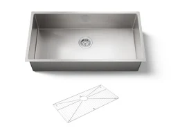35" undermount single-bowl kitchen sink