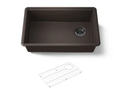 29-1/2" undermount single-bowl kitchen sink