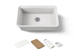 30" undermount single-bowl workstation kitchen sink