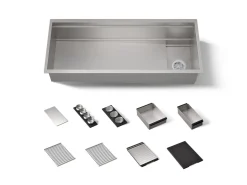 45-3/4" undermount single-bowl workstation kitchen sink