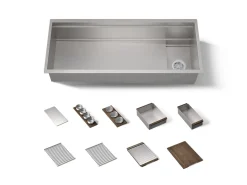 45-3/4" undermount single-bowl workstation kitchen sink