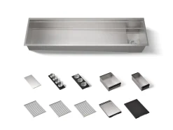 69-3/4" undermount single-bowl workstation kitchen sink