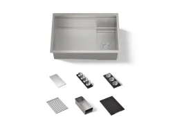 27-3/4" undermount single-bowl workstation kitchen sink