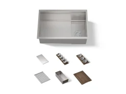 27-3/4" undermount single-bowl workstation kitchen sink