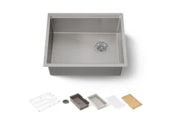 23" undermount single-bowl workstation kitchen sink
