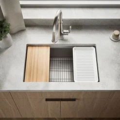 29" undermount single-bowl workstation kitchen sink