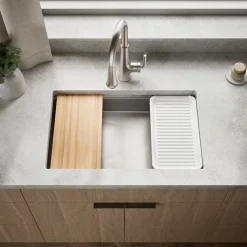 29" undermount single-bowl workstation kitchen sink