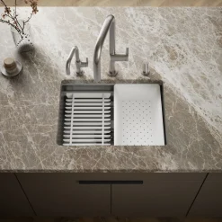 23" undermount single-bowl workstation kitchen sink