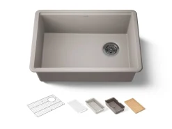 26-1/2" undermount single-bowl workstation kitchen sink