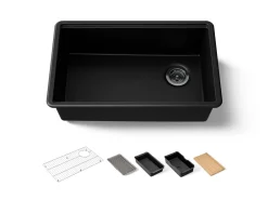 29-1/2" undermount single-bowl workstation kitchen sink