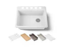 27" undermount single-bowl workstation kitchen sink