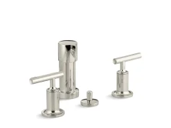 Vertical spray bidet faucet with lever handles
