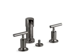 Vertical spray bidet faucet with lever handles