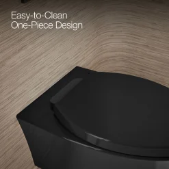 Wall-hung compact elongated toilet, dual-flush