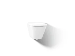 Wall-hung round-front toilet, dual-flush