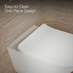 Wall-hung round-front toilet, dual-flush