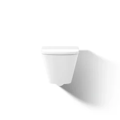 Wall-hung round-front toilet, dual-flush