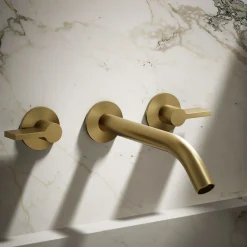 Wall-mount bathroom sink faucet spout with Tube design, 1.2 gpm