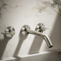 Wall-mount bathroom sink faucet spout with Tube design, 1.2 gpm