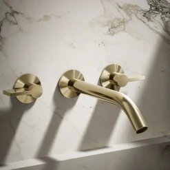 Wall-mount bathroom sink faucet spout with Tube design, 1.2 gpm