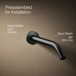 Wall-mount bathroom sink faucet spout with Tube design, 1.2 gpm