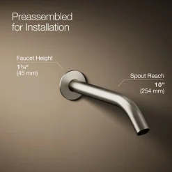 Wall-mount bathroom sink faucet spout with Tube design, 1.2 gpm